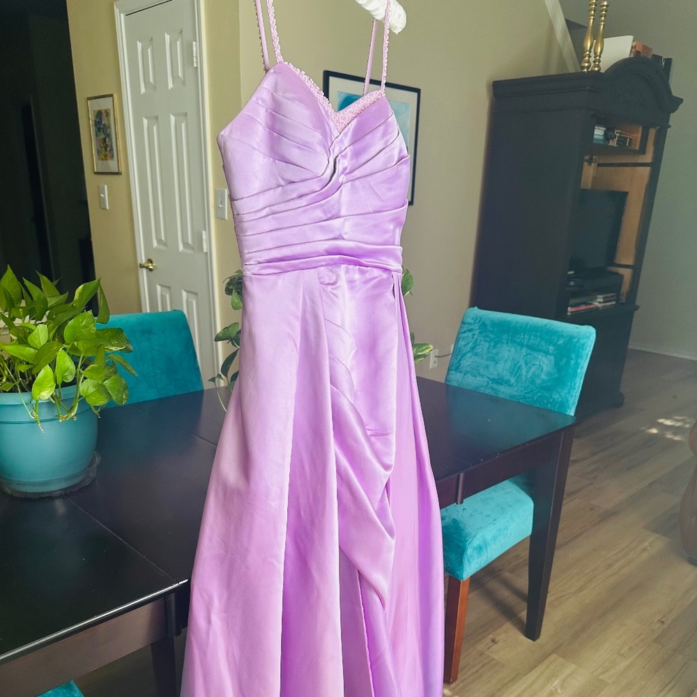 Beautiful Lilac satin formal gown